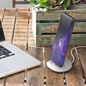 img 1 attached to 📱 Sinjimoru Phone Dock with USB C Charging Cable - Convenient and Sturdy Silicone Docking Station for Office and Home. Modern Design Sync Stand Flat for Type-C Grey