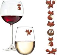 fox owl wine glass charms logo