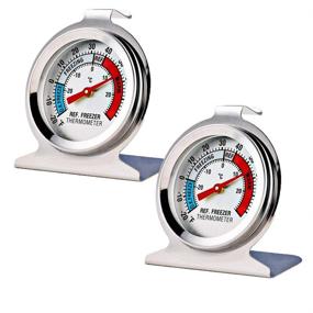 img 4 attached to 🌡️ 2 Pack Large Dial Thermometer for Accurate Refrigerator Freezer Temperature Monitoring