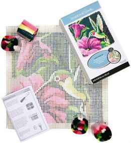 img 2 attached to Dimensions Colorful Hummingbird Latch Hook Craft Kit - 16x16 inch