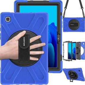 img 4 attached to BRAECN Heavy Duty Shockproof Samsung Galaxy Tab A7 10.4 2020 Case with Shoulder Strap, Adjustable Hand Strap, Kickstand - Kids Friendly Cover for SM-T500 SM-T505 SM-T507, Blue