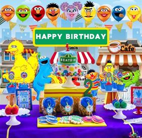 img 3 attached to Фоны для фотографий Sesame Street для вечеринки на день рождения мальчика и девочки: тематический фон для фотобудки, украшение для баннера на вечеринку для детей