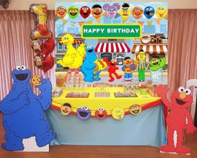 img 1 attached to Фоны для фотографий Sesame Street для вечеринки на день рождения мальчика и девочки: тематический фон для фотобудки, украшение для баннера на вечеринку для детей