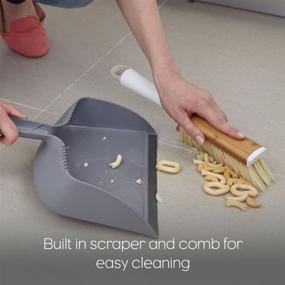 img 3 attached to 🧹 White & Grey Full Circle Clean Team Brush and DustPan Set for Effective Cleaning