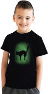 🐱 kids' youth glow in the dark cat t-shirt: scary-cute halloween tee for a cool glow! logo