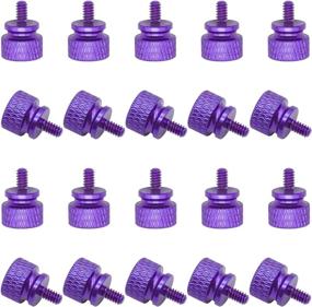 img 4 attached to 🔩 Powlankou 6#-32 Computer Case Screws - 20 Piece Set, Anodized Aluminum Thumb Screws, Knurled, Fully Threaded (Purple)