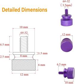 img 2 attached to 🔩 Powlankou 6#-32 Computer Case Screws - 20 Piece Set, Anodized Aluminum Thumb Screws, Knurled, Fully Threaded (Purple)
