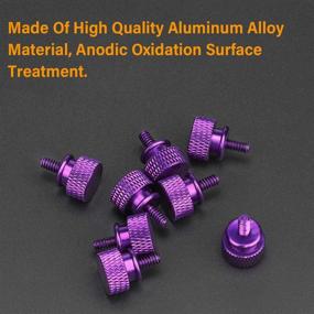img 3 attached to 🔩 Powlankou 6#-32 Computer Case Screws - 20 Piece Set, Anodized Aluminum Thumb Screws, Knurled, Fully Threaded (Purple)