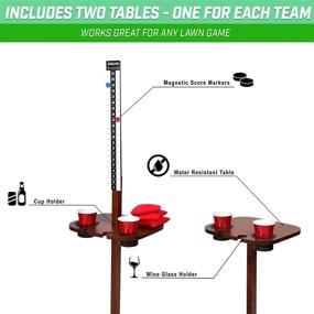 img 3 attached to GoSports ScoreCaddy: Outdoor Scoreboard Tables with Drink Holders - Ultimate Backyard Cornhole Score Tracker Set