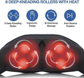 img 2 attached to 🌟 SGorri Shiatsu Back and Neck Massager: Heat Deep Kneading Massage for Muscle Pain Relief and Relaxation in Car, Office, and Home Use