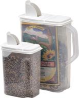 🐦 buddeez 8 qt and 3.5 qt bird seed dispenser set - convenient set of 2 containers with lids for easy bird feeding логотип