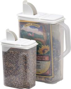 img 4 attached to 🐦 Buddeez 8 Qt and 3.5 Qt Bird Seed Dispenser Set - Convenient Set of 2 Containers with Lids for Easy Bird Feeding