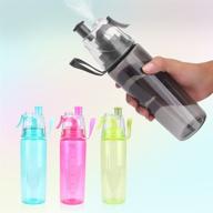 💦 vbestlife portable 600ml mist spray water bottle - black - anti-leak sport water bottle with mist hydration логотип