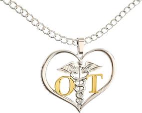 img 2 attached to 💖 Caring Hands Gifts: Heart Caduceus Necklace - Perfect OT Gift & Pendant