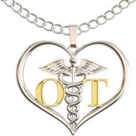 💖 caring hands gifts: heart caduceus necklace - perfect ot gift & pendant logo