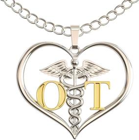 img 4 attached to 💖 Caring Hands Gifts: Heart Caduceus Necklace - Perfect OT Gift & Pendant