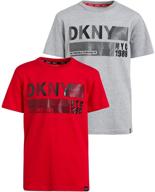 👕 dkny boy's graphic t-shirt logo (2 pack): 100% cotton, short sleeve comfort logo