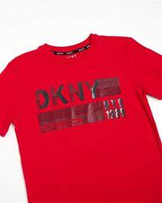 img 2 attached to 👕 DKNY Boy's Graphic T-Shirt Logo (2 Pack): 100% Cotton, Short Sleeve Comfort