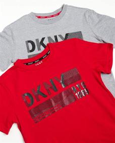 img 3 attached to 👕 DKNY Boy's Graphic T-Shirt Logo (2 Pack): 100% Cotton, Short Sleeve Comfort