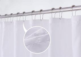 img 2 attached to 🛁 N&Y HOME Solid White Fabric Shower Curtain Liner - Hotel Quality, Machine Washable, 70 x 72 inches for Bathroom