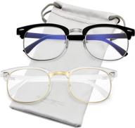 rimless unisex computer glasses - men's superior sunglasses & eyewear accessories logo