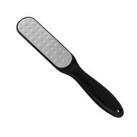 🦶 kayer foot file scraper - 304 stainless steel pedicure rasp, dual function foot scrubber for wet and dry feet, callus remover - black logo