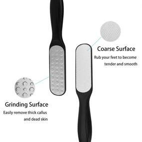 img 3 attached to 🦶 Kayer Foot File Scraper - 304 Stainless Steel Pedicure Rasp, Dual Function Foot Scrubber for Wet and Dry Feet, Callus Remover - Black