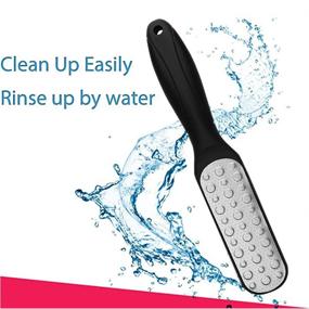 img 2 attached to 🦶 Kayer Foot File Scraper - 304 Stainless Steel Pedicure Rasp, Dual Function Foot Scrubber for Wet and Dry Feet, Callus Remover - Black