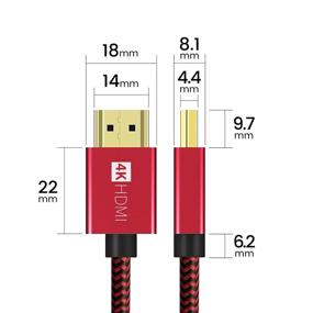 img 1 attached to 🔴 iVANKY 4K HDMI Cable 3.3 ft - High Speed 18Gbps, 4K HDR, 3D, 2160P - Ethernet, Braided Cord - Audio Return(ARC) Compatible UHD TV, Blu-ray, PS4, PS3, PC, Projector - RED