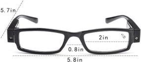 img 2 attached to 🔦 Enhance Your Nighttime Reading with Danse Jupe Multi Strength Reading Glasses - Full Frame Eyewear with Dual LED Lights and Clear Vision +2.00