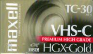 high grade vhs c videotape cassette logo