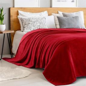 img 3 attached to SEDONA HOUSE Flannel Fleece Blanket: Lightweight, Super Soft Luxury for Sofa, Couch, Bed, Camping, and Travel (Twin Size 60 x 80 Inches, Red)