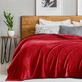 img 4 attached to SEDONA HOUSE Flannel Fleece Blanket: Lightweight, Super Soft Luxury for Sofa, Couch, Bed, Camping, and Travel (Twin Size 60 x 80 Inches, Red)