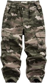 img 4 attached to WIYOSHY Elastic Waist Cargo Pants Boys' Clothing in Pants