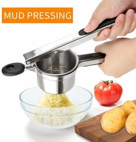 img 1 attached to 🥔 Extra-Large Stainless Steel PARADIZM Potato Ricer - Premium Rice Mill for Carrots, Yams, and Root Crops - Long Non-Slip Handle - Kitchen Tool for Easy Rice Preparation