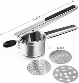 img 3 attached to 🥔 Extra-Large Stainless Steel PARADIZM Potato Ricer - Premium Rice Mill for Carrots, Yams, and Root Crops - Long Non-Slip Handle - Kitchen Tool for Easy Rice Preparation