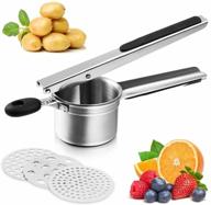 🥔 extra-large stainless steel paradizm potato ricer - premium rice mill for carrots, yams, and root crops - long non-slip handle - kitchen tool for easy rice preparation logo