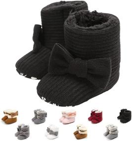 img 4 attached to Nomere Anti Slip Bowknot Toddler Newborn Boys' Shoes in Boots