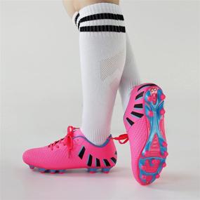 img 2 attached to Hawkwell Comfortable Soccer Shoes for Toddler Little Girls: Optimal Athletic Gear
