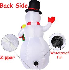 img 2 attached to Outdoor Indoor Garden Christmas Decor: 5FT Inflatable Snowman Xmas Decoration with Rotating LED Lights