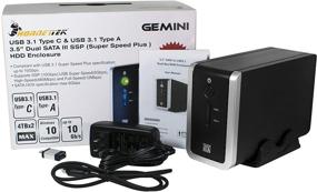 img 3 attached to 📦 HornetTek Gemini Dual Bay USB 3.1 External Hard Drive Enclosure 3.5" - Boost Speeds up to 10Gbps with RAID 0 and RAID 1 Support