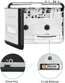 img 2 attached to 📼 Cassette to MP3 Converter: Transform Tapes to Digital Files with USB, Headphones Included (Black)