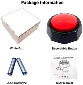 img 2 attached to 🔴 Boskey Recordable Button - Premium Dog Training Buzzer with 30s Recording - Sound Button for Fun and Training - Battery Included (RED-Black)