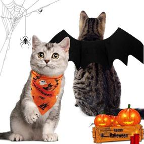 img 3 attached to 🐱 Cat Halloween Costumes - AWOOF Bat Wings for Cats & Collar Bandanas, Cute Dress Up Accessories for Pet Cats