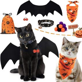 img 4 attached to 🐱 Cat Halloween Costumes - AWOOF Bat Wings for Cats & Collar Bandanas, Cute Dress Up Accessories for Pet Cats
