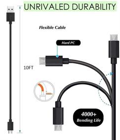 img 3 attached to 🔌 UL Listed AC Adapter 2A Rapid Charger with 10.0 Ft Micro-USB Cable - Compatible with Kindle Fire 7 8 10 Tablet, HDX 6" 7" 8.9" 9.7", Kindle Paperwhite, Phone, and Tab Power Supply Cord