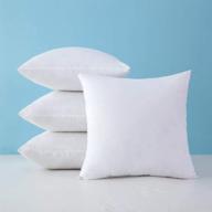 🛋️ miulee pack of 4 hypoallergenic premium pillow inserts: enhance your décor with square form cushion stuffing 18x18 inch for couch, sofa, and bed logo