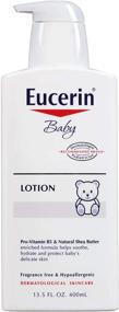 img 4 attached to Eucerin Baby Body Lotion - Hypoallergenic & Fragrance Free, Gentle Formula for Sensitive Skin - White 13.5 fl. oz. Pump Bottle