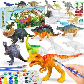 img 4 attached to 🦖 Dino Art Bundle: Unleash Creativity with Dinosaur Paintings Supplies
