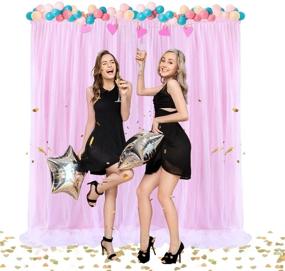 img 2 attached to 🎀 Pink Tulle Backdrop Curtain: Perfect for Parties, Weddings, Baby Showers, and More!